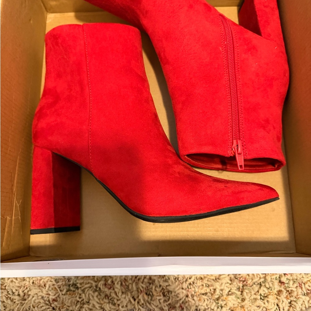 Wild Pair Bold Red Ankle Booties